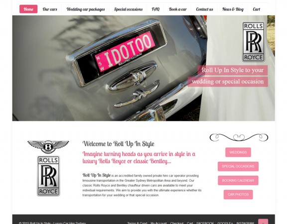 8WEB, South Coast Web Design, website for wedding car rental