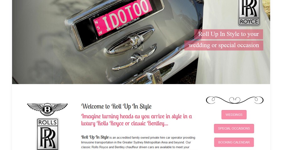 8WEB, South Coast Web Design, website for wedding car rental