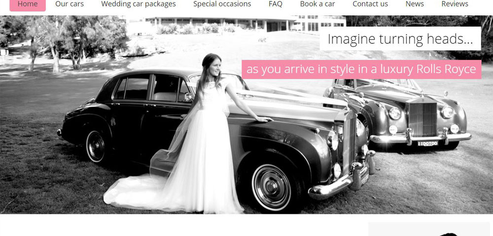 wedding car website by 8web